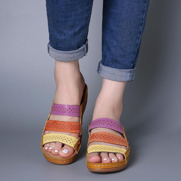 slippers for women summer beach party casual shoes elegant lady sewing leather high heel wedges slipper open toe footwear slides, Black
slippers for women summer beach party casual shoes elegant lady sewing leather high heel wedges slipper open toe footwear slides, Black