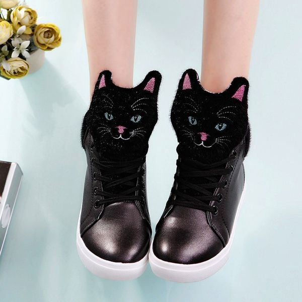 снега сапоги женские зимние новый милый мультфильм cat микрофон boots шнуровка все матча короткий хлопок, Black
снега сапоги женские зимние новый милый мультфильм cat микрофон boots шнуровка все матча короткий хлопок, Black