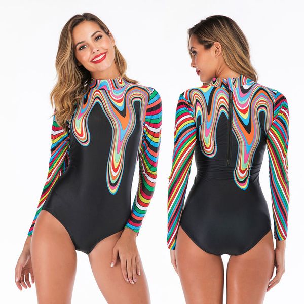 women's athletic one piece swimsuit long sleeve rash guard back zipper swimming bathing suit padded swimwear sun beachwear
women's athletic one piece swimsuit long sleeve rash guard back zipper swimming bathing suit padded swimwear sun beachwear