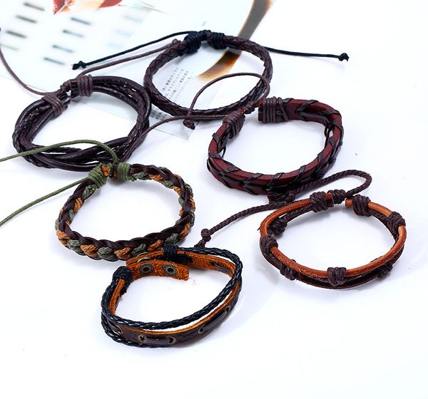 fehame men's bracelets set 4pcs mixed leather wrap bracelet black brown bangles punk male rock accessory
fehame men's bracelets set 4pcs mixed leather wrap bracelet black brown bangles punk male rock accessory