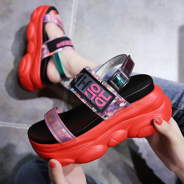 fashion old sandals female summer 2020 new fashion wild thick bottom muffin wedges casual roman sandals high heel, Black 
fashion old sandals female summer 2020 new fashion wild thick bottom muffin wedges casual roman sandals high heel, Black