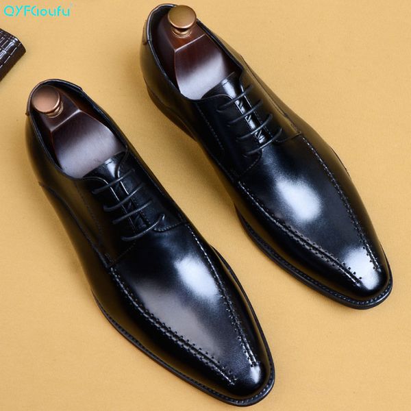 qyfcioufu 2020 new full lace-up handmade oxford shoes men's genuine cow leather wedding office men's dress shoes formal footwear, Black
qyfcioufu 2020 new full lace-up handmade oxford shoes men's genuine cow leather wedding office men's dress shoes formal footwear, Black