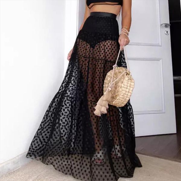 2020 fashion lace polka dot women skirt summer transparent long elastic high waist a line casualfemale skirts plus size, Black
2020 fashion lace polka dot women skirt summer transparent long elastic high waist a line casualfemale skirts plus size, Black
