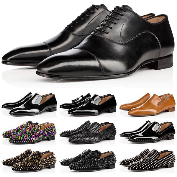 men dress shoes red bottoms fashion mens designer shoes spikes loafers matt patent leather suede round toes casual sneakers, Black
men dress shoes red bottoms fashion mens designer shoes spikes loafers matt patent leather suede round toes casual sneakers, Black