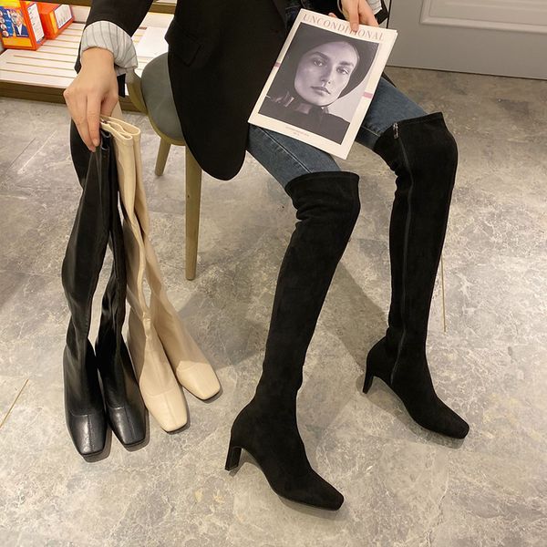 2020 women over the knee high boots hoof heels winter shoes square toe fashion women boots size 34-42, Black
2020 women over the knee high boots hoof heels winter shoes square toe fashion women boots size 34-42, Black