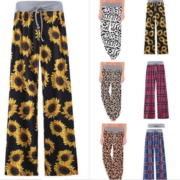 women wide leg trousers drawstring elastic pants sunflowers leopard floral plaid flare pants yoga loose bloomers home clothing e82001, White
women wide leg trousers drawstring elastic pants sunflowers leopard floral plaid flare pants yoga loose bloomers home clothing e82001, White