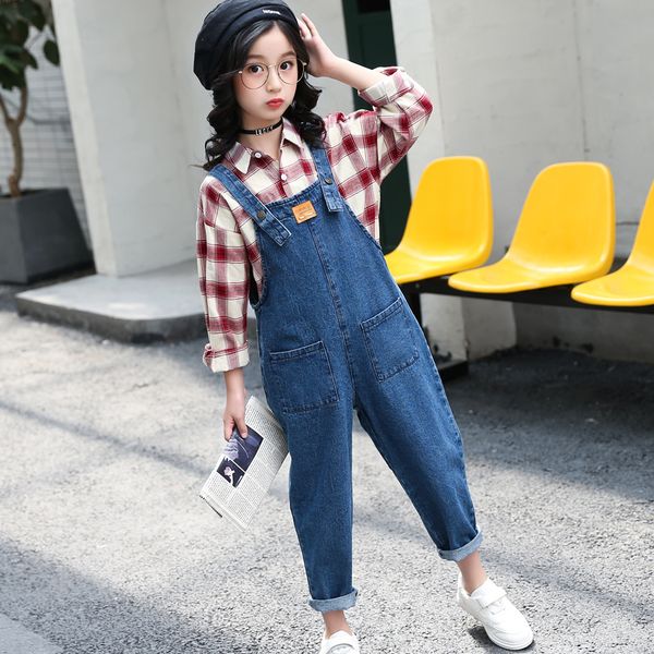 girls 'spring jeans overalls children straight trousers baggy harons big girls fat kids overalls jeans children's pants 6-13 t, Blue
girls 'spring jeans overalls children straight trousers baggy harons big girls fat kids overalls jeans children's pants 6-13 t, Blue