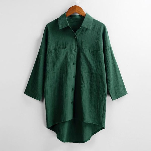 women's blouses & shirts women vintage cotton linen blouse casual solid turn-down collar half sleeves button loose outwear asymmetry he, White
women's blouses & shirts women vintage cotton linen blouse casual solid turn-down collar half sleeves button loose outwear asymmetry he, White