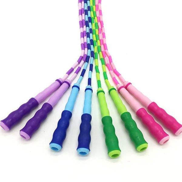 soft plastic beaded segmented jump rope fitness training workout skipping wire sport equipment for children
soft plastic beaded segmented jump rope fitness training workout skipping wire sport equipment for children