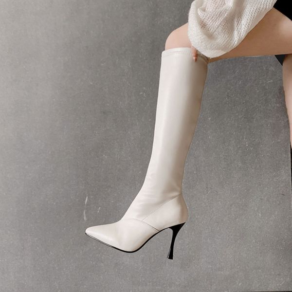 black beige microfiber leather women knee-high boots pointy toe thin high heels zip boots stiletto woman party
black beige microfiber leather women knee-high boots pointy toe thin high heels zip boots stiletto woman party