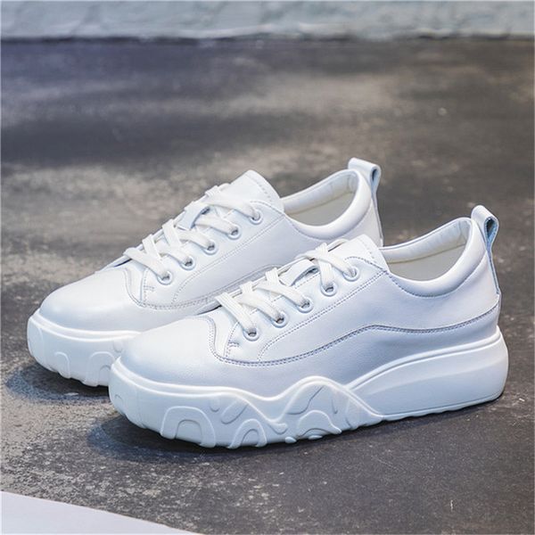 fashion casual women's vulcanized shoes autumn new leather breathable white women sneakers thick-soled lace-up female shoe, Black
fashion casual women's vulcanized shoes autumn new leather breathable white women sneakers thick-soled lace-up female shoe, Black