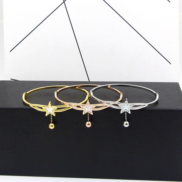 pb40 fashion shells five-pointed star new style with stones gold plate lady bangle for gift ng, Black
pb40 fashion shells five-pointed star new style with stones gold plate lady bangle for gift ng, Black