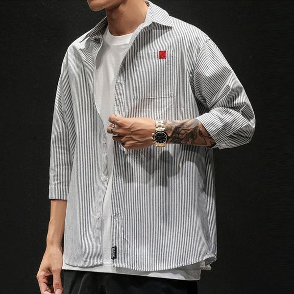men's casual shirts shirt men streetwear long sleeve style fashion retro comfortable printed striped t627, White;black
men's casual shirts shirt men streetwear long sleeve style fashion retro comfortable printed striped t627, White;black