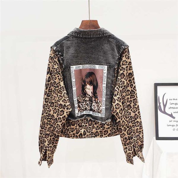 spring autumn new punk applique women denim jacket harajuku patchwork leopard jean jackets coat female loose fashion streetwear, Black;brown
spring autumn new punk applique women denim jacket harajuku patchwork leopard jean jackets coat female loose fashion streetwear, Black;brown