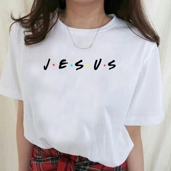 women's t-shirt christian jesus letter print shirts women fashion friends streetwear harajuku funny tv shows tees cotton drop ship, White
women's t-shirt christian jesus letter print shirts women fashion friends streetwear harajuku funny tv shows tees cotton drop ship, White