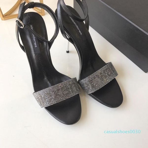 2020 new arrival luxury designer women metal stiletto diamond upper narrow band high-heeled 9cm sandals c30, Black
2020 new arrival luxury designer women metal stiletto diamond upper narrow band high-heeled 9cm sandals c30, Black