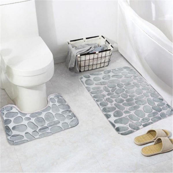 

bath mats 50*80cm 40*50cm 2 in 1 non-slip floor mat kitchen door bathroom toilet rug anti-slip