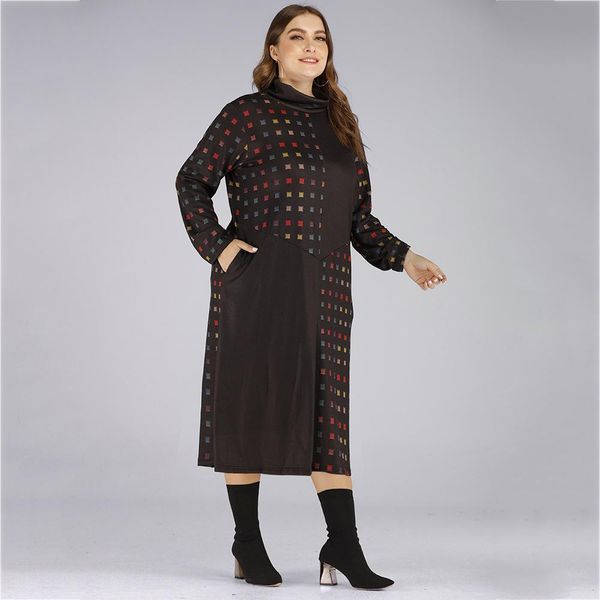4xl 5xl big size women autumn loose dress plaid print winter turtleneck plus size dress femme large size casual long print dress, White;black
4xl 5xl big size women autumn loose dress plaid print winter turtleneck plus size dress femme large size casual long print dress, White;black