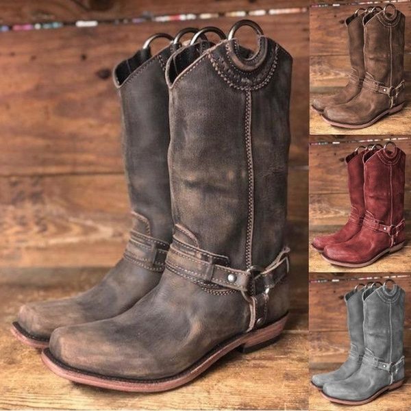 women boots low heels vintage pu leather women shoes gladiator slip on knight boots 2020 fashion buckle solid ladies plus, Black
women boots low heels vintage pu leather women shoes gladiator slip on knight boots 2020 fashion buckle solid ladies plus, Black