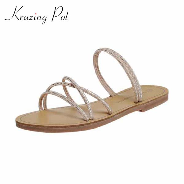 krazing pot leisure rhinestone bling dress dating peep toe low heel outside slipper summer shiny shoes women l59, Black
krazing pot leisure rhinestone bling dress dating peep toe low heel outside slipper summer shiny shoes women l59, Black