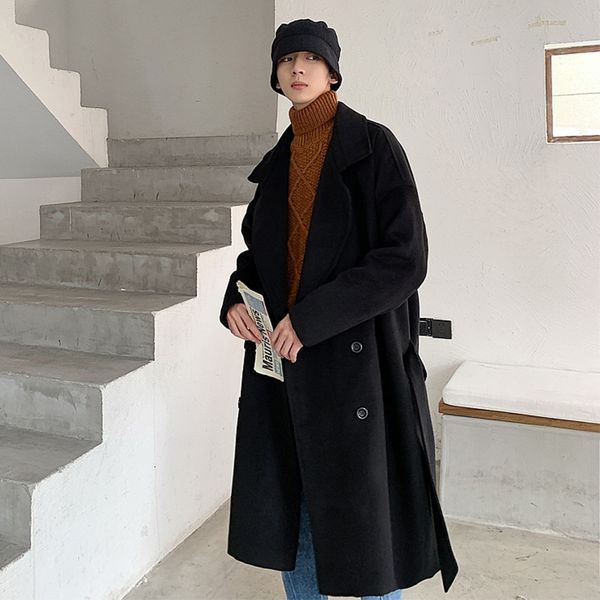 men's wool & blends 2021 autumn and winter korean version of the long section couple models lambskin lining casual woolen coat, Black
men's wool & blends 2021 autumn and winter korean version of the long section couple models lambskin lining casual woolen coat, Black