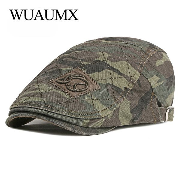berets wuaumx 2021 camouflage hat men retro visor cap spring casual british vintage flat duckbill men's casquette, Blue;gray
berets wuaumx 2021 camouflage hat men retro visor cap spring casual british vintage flat duckbill men's casquette, Blue;gray