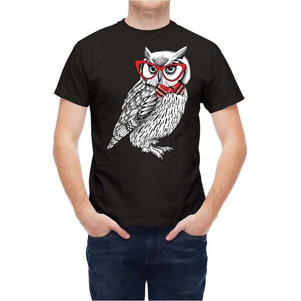 fashion design tshirt cute wise owl drawing t26zkw o-neck hipster tshirts