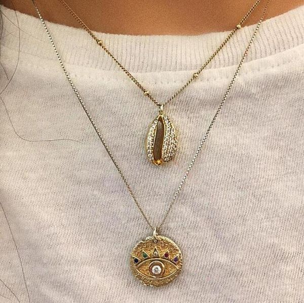 2020 new rhinestone metal alloy necklace decorative shell color double necklace for women girl party wedding jewelry, Silver 
2020 new rhinestone metal alloy necklace decorative shell color double necklace for women girl party wedding jewelry, Silver