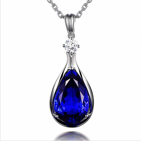 fashion water drop silver color necklace for women's charming lady blue crystal necklace female party accessories
fashion water drop silver color necklace for women's charming lady blue crystal necklace female party accessories