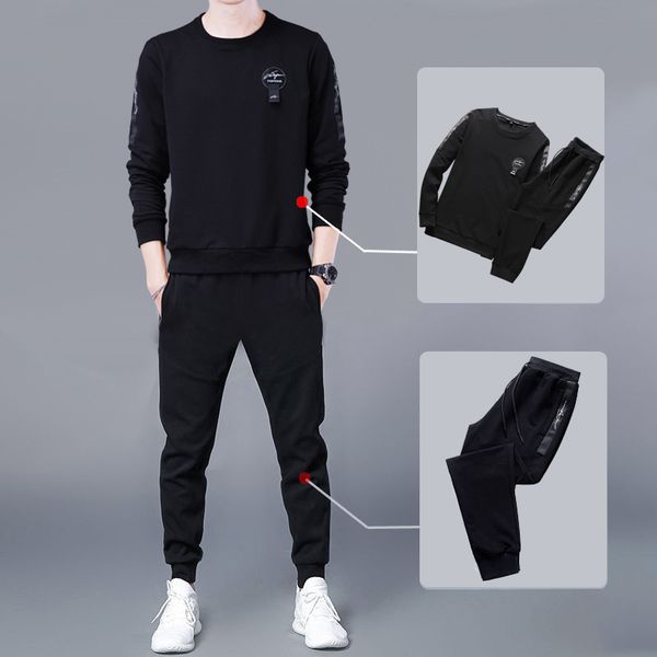 autumn and winter sweater fleece thickened leisure sports youth popular handsome men's two-piece suit, Tan;black
autumn and winter sweater fleece thickened leisure sports youth popular handsome men's two-piece suit, Tan;black
