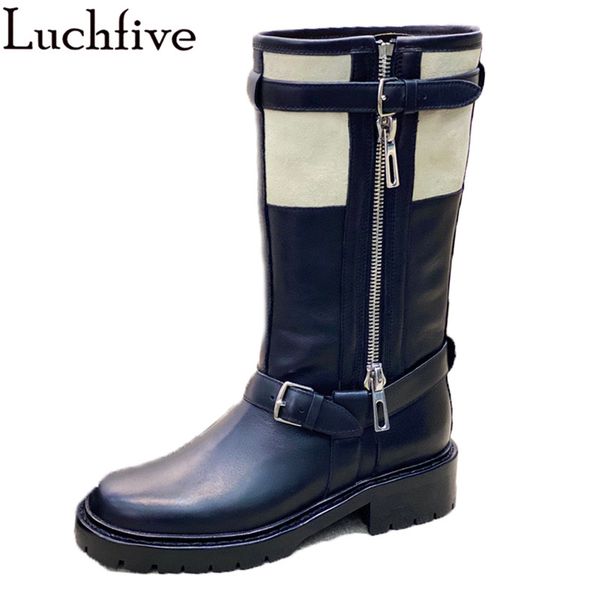 knee high wool woman boots round toe side zipper belt buckle designer punk woman boots winter real leather knight, Black
knee high wool woman boots round toe side zipper belt buckle designer punk woman boots winter real leather knight, Black