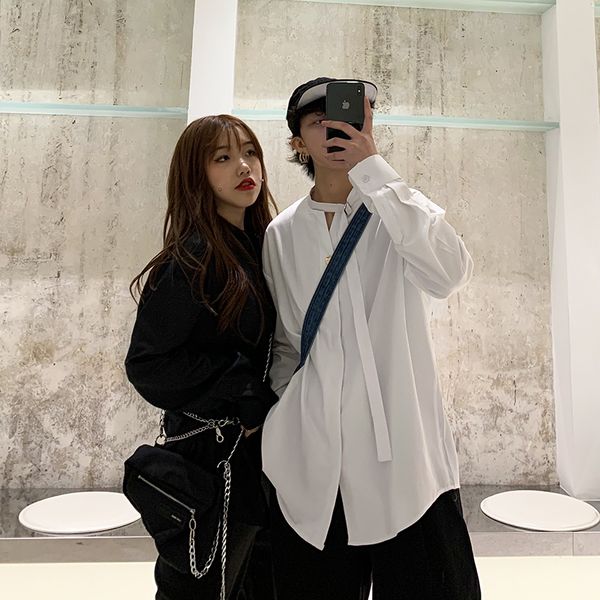 men's casual shirts long-sleeved shirt 2021 spring and summer handsome solid color comfortable couple young fashion clothing, White;black
men's casual shirts long-sleeved shirt 2021 spring and summer handsome solid color comfortable couple young fashion clothing, White;black