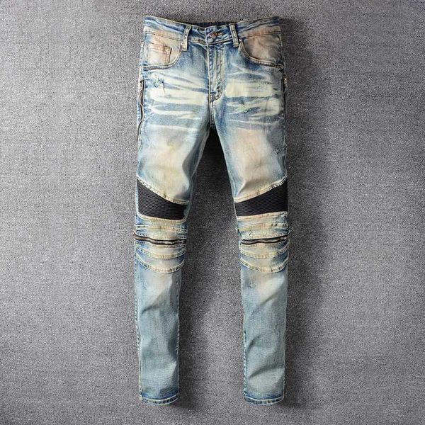 men's jeans fashion streetwear men retro blue wash zipper spliced elastic hip hop cargo pants slim fit biker homme
men's jeans fashion streetwear men retro blue wash zipper spliced elastic hip hop cargo pants slim fit biker homme