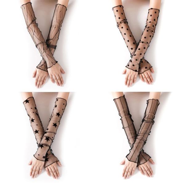 five fingers gloves 1 pair women line lady lace flower shading long fingerless summer anti-uv, Blue;gray
five fingers gloves 1 pair women line lady lace flower shading long fingerless summer anti-uv, Blue;gray