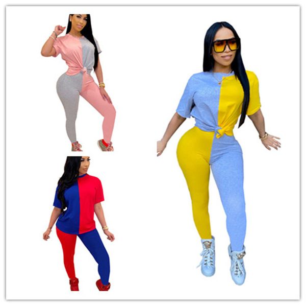 designers clothes summer women patchwork tracksuit round neck short sleeve tshirt + pants trousers sportswear two piece set ly818, White
designers clothes summer women patchwork tracksuit round neck short sleeve tshirt + pants trousers sportswear two piece set ly818, White