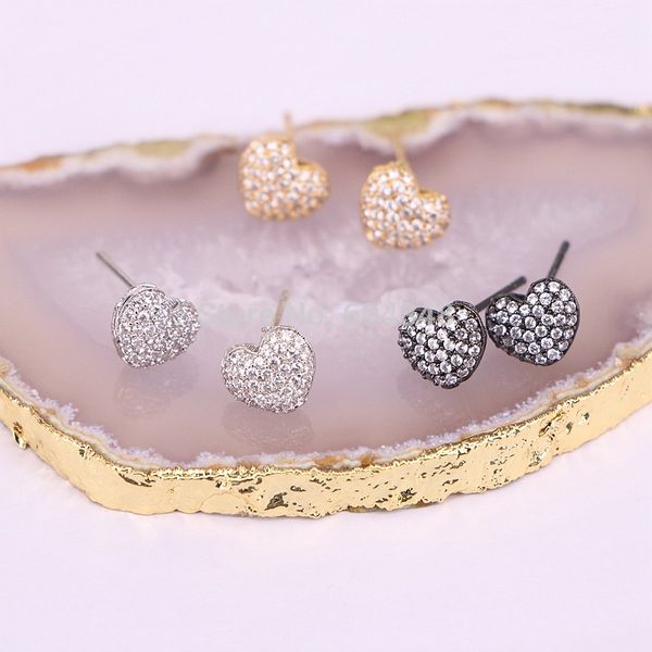 stud 10pairs, fashion gold silver color black heart earring micro pave clear cz zircon earrings for women jewelry gift, Golden;silver
stud 10pairs, fashion gold silver color black heart earring micro pave clear cz zircon earrings for women jewelry gift, Golden;silver