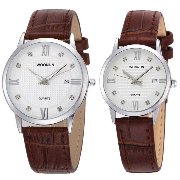 woonun couple watches lovers watch fashion casual women men quartz wristwatch leather strap gifts, Slivery;brown
woonun couple watches lovers watch fashion casual women men quartz wristwatch leather strap gifts, Slivery;brown
