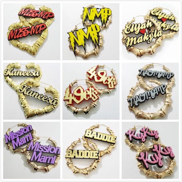 personalized big earrings for women custom any name jewelry old english font circle bamboo hoops earring mujer gift, Golden;silver
personalized big earrings for women custom any name jewelry old english font circle bamboo hoops earring mujer gift, Golden;silver