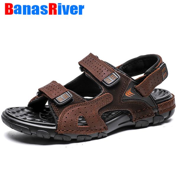 2020 men's sandals leather rome outdoor summer handmade slippers shoes beach breathable sneakers casual footwear male flat sport, Black
2020 men's sandals leather rome outdoor summer handmade slippers shoes beach breathable sneakers casual footwear male flat sport, Black