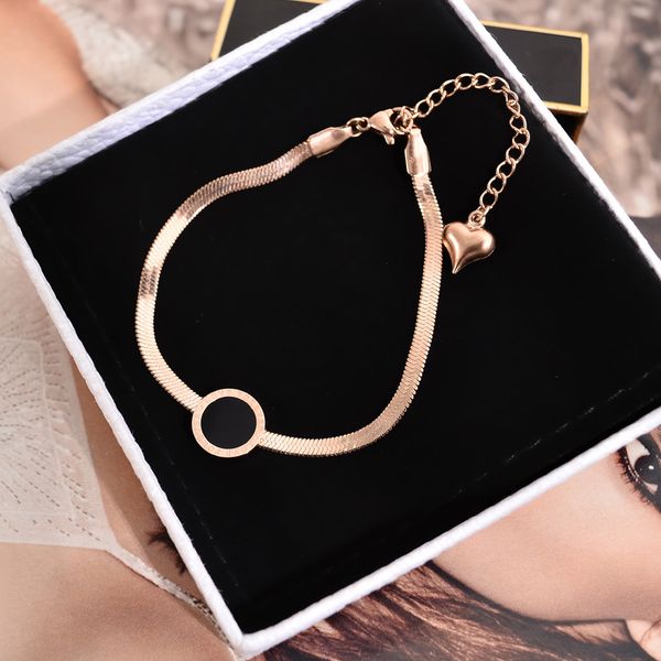 link, chain yun ruo fashion roman number snake bracelet woman gift rose gold color titanium steel jewelry never fade drop, Black
link, chain yun ruo fashion roman number snake bracelet woman gift rose gold color titanium steel jewelry never fade drop, Black