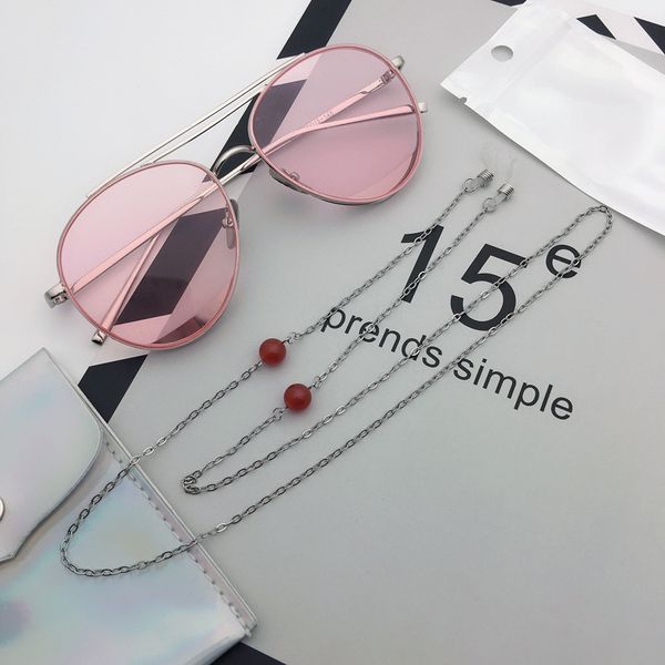 fashion onyx beaded lanyard glasses women men wild solid color stainless steel chain cords reading glasses holder necklace, Silver
fashion onyx beaded lanyard glasses women men wild solid color stainless steel chain cords reading glasses holder necklace, Silver