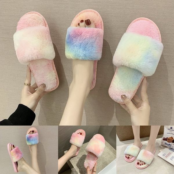 female slippers outdoor plush shoes summer women sandals non-slip cute sandals flip flop wedges furry rainbow flat beach flock, Black
female slippers outdoor plush shoes summer women sandals non-slip cute sandals flip flop wedges furry rainbow flat beach flock, Black