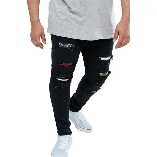 skateboard elastic jean pants pantalones mens holes ripped slim jeans black fashion rapper hiphop, Blue
skateboard elastic jean pants pantalones mens holes ripped slim jeans black fashion rapper hiphop, Blue