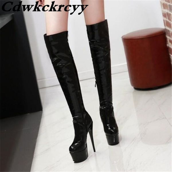 boots promotion super heel waterproof women steel tube dance perform patent leather posterior frenulum over the knee, Black
boots promotion super heel waterproof women steel tube dance perform patent leather posterior frenulum over the knee, Black
