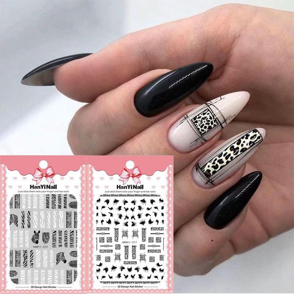 1 sheet adhesive 3d nail sticker zebra stripes pattern for nails art decorations polish women manicure wraps foil 2020 newest, Black
1 sheet adhesive 3d nail sticker zebra stripes pattern for nails art decorations polish women manicure wraps foil 2020 newest, Black