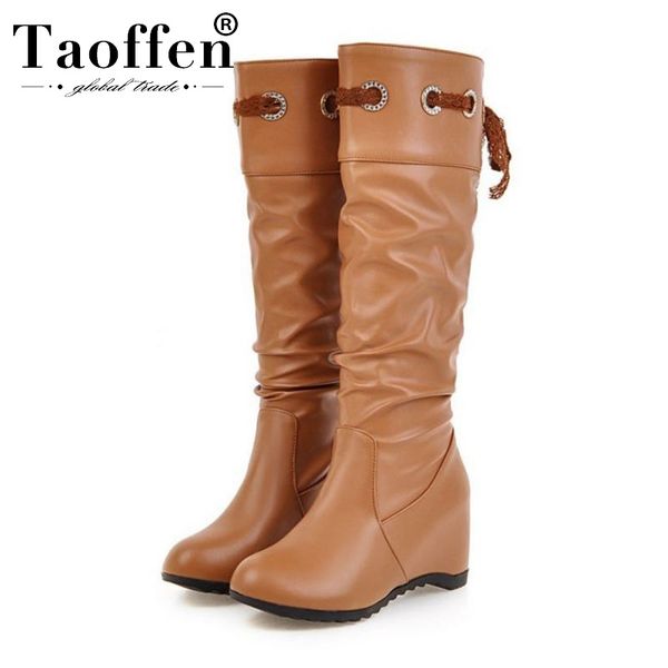 taoffen retro woman winter knee high boots lace up wedges round toe simple warm boots daily office ladies shoes women size 33-43, Black
taoffen retro woman winter knee high boots lace up wedges round toe simple warm boots daily office ladies shoes women size 33-43, Black