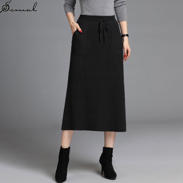 somal 2020 autumn winter women ribbed knitted a line skirt with pockets and lace up ladies elastic high waist skirt thick & warm, Black
somal 2020 autumn winter women ribbed knitted a line skirt with pockets and lace up ladies elastic high waist skirt thick & warm, Black