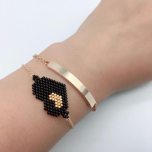link, chain boho gold miyuki seed beads fashion bracelet jewelry men ethnic bracelets woven friendship gifts women, Black
link, chain boho gold miyuki seed beads fashion bracelet jewelry men ethnic bracelets woven friendship gifts women, Black