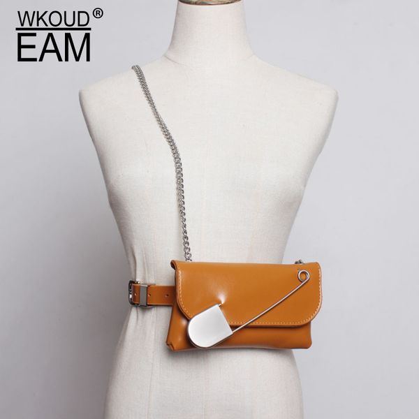 wkoud eam 2020 new metal chain big pin leather belt bag for women fashion crossbody bag female korea wide tide pf167, Black;brown
wkoud eam 2020 new metal chain big pin leather belt bag for women fashion crossbody bag female korea wide tide pf167, Black;brown