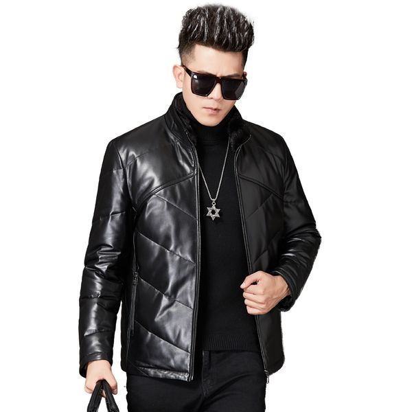 genuine real leather jacket men winter sheepskin coat plus size collar short warm men's down jackets 9010, Black
genuine real leather jacket men winter sheepskin coat plus size collar short warm men's down jackets 9010, Black